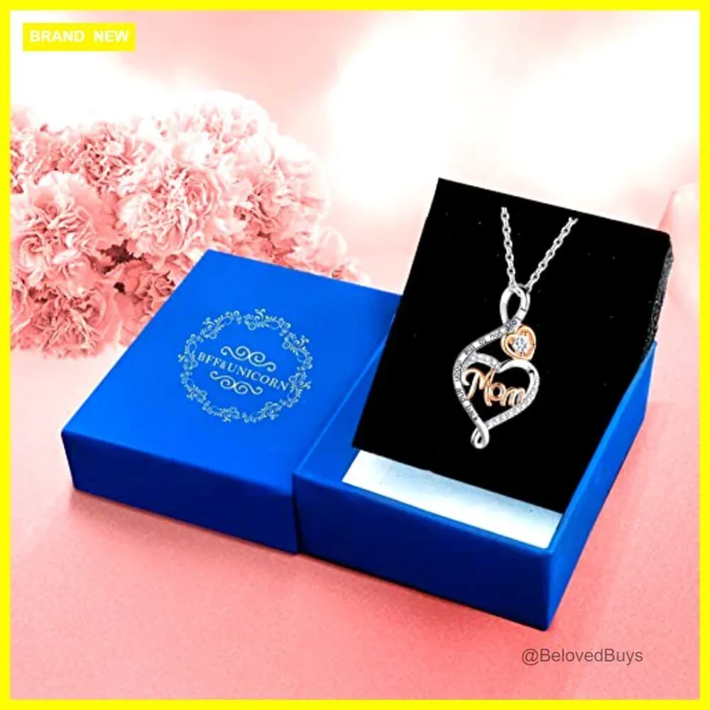 Sterling Silver Heart Necklace with Cubic Zirconia, 18